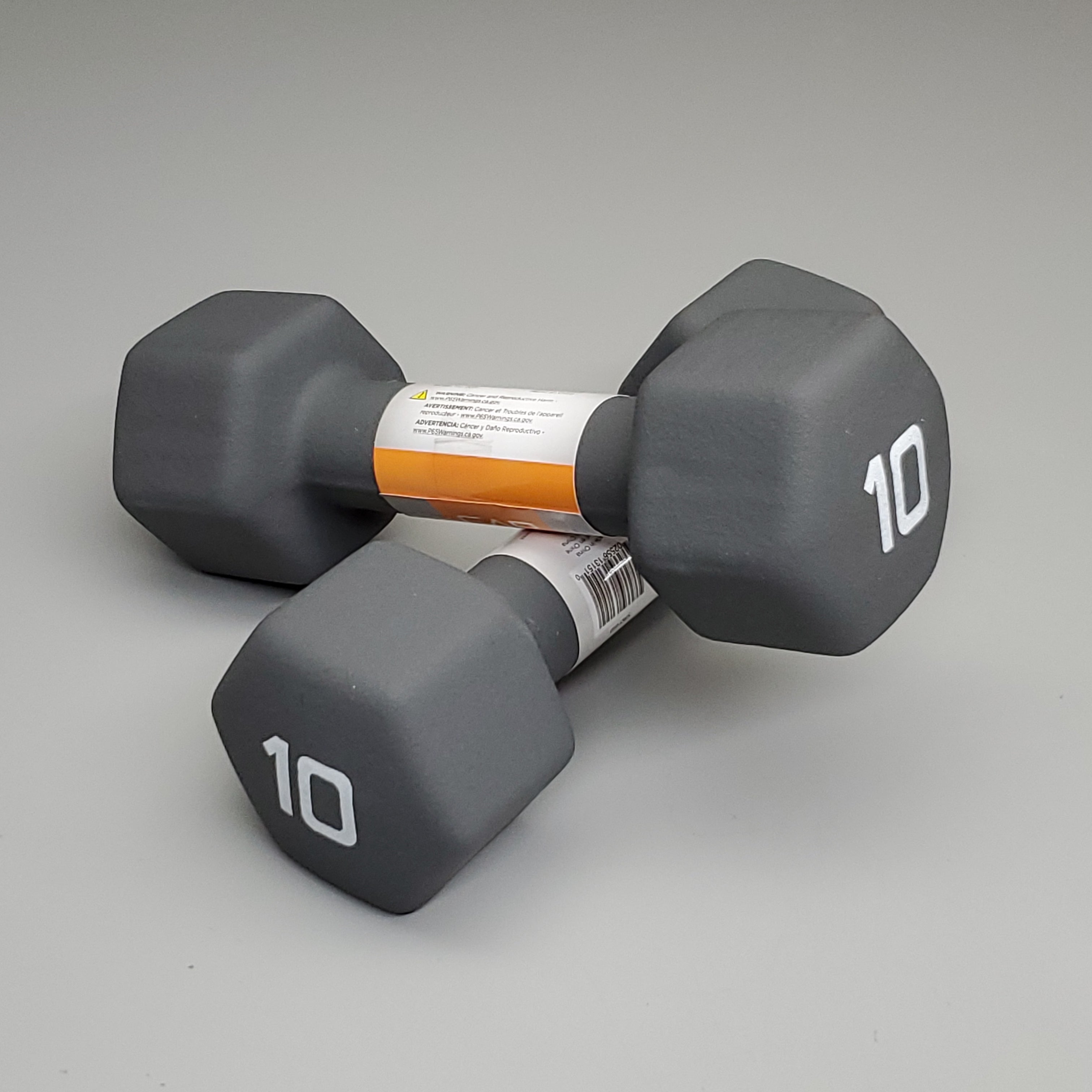CAP (2 PACK) Neoprene Coated Dumbbells 10 lbs Each Grey SDN5