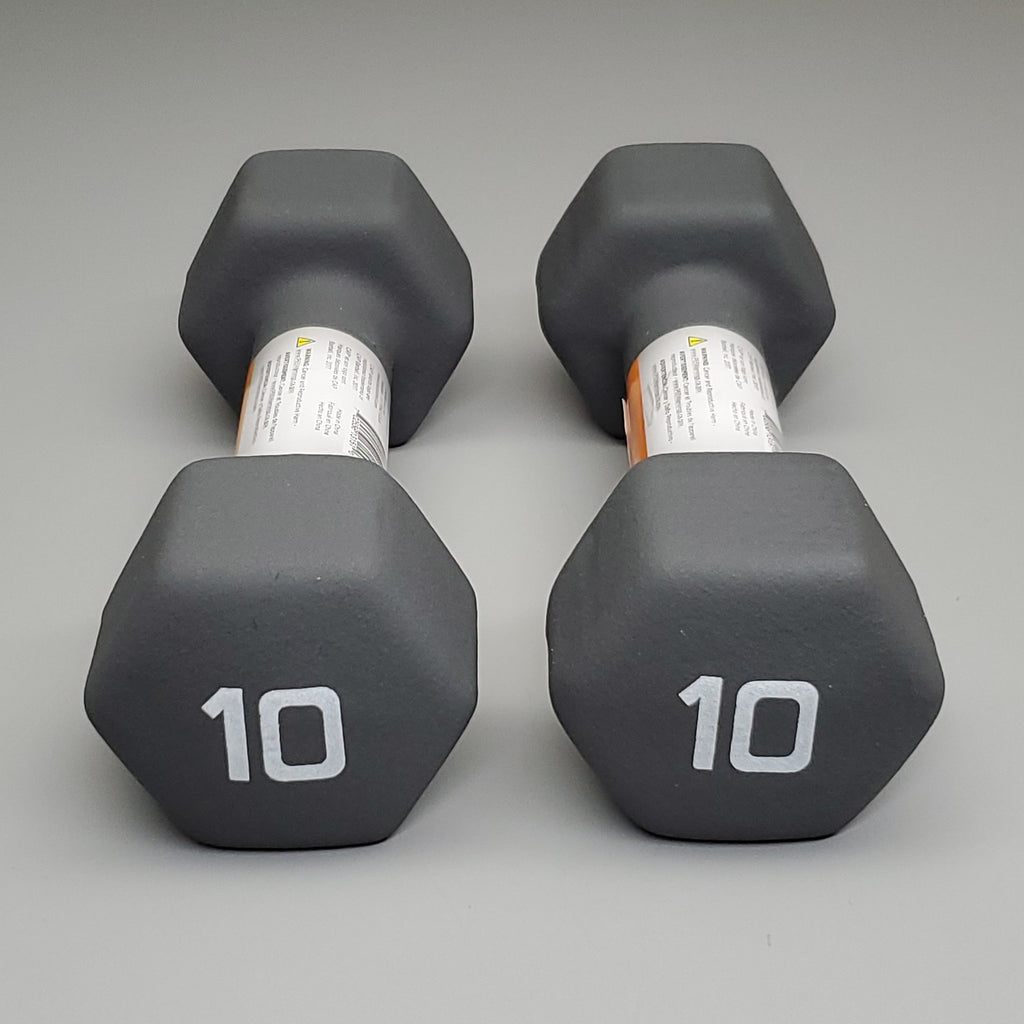 CAP (2 PACK) Neoprene Coated Dumbbells 10 lbs Each Grey SDN5