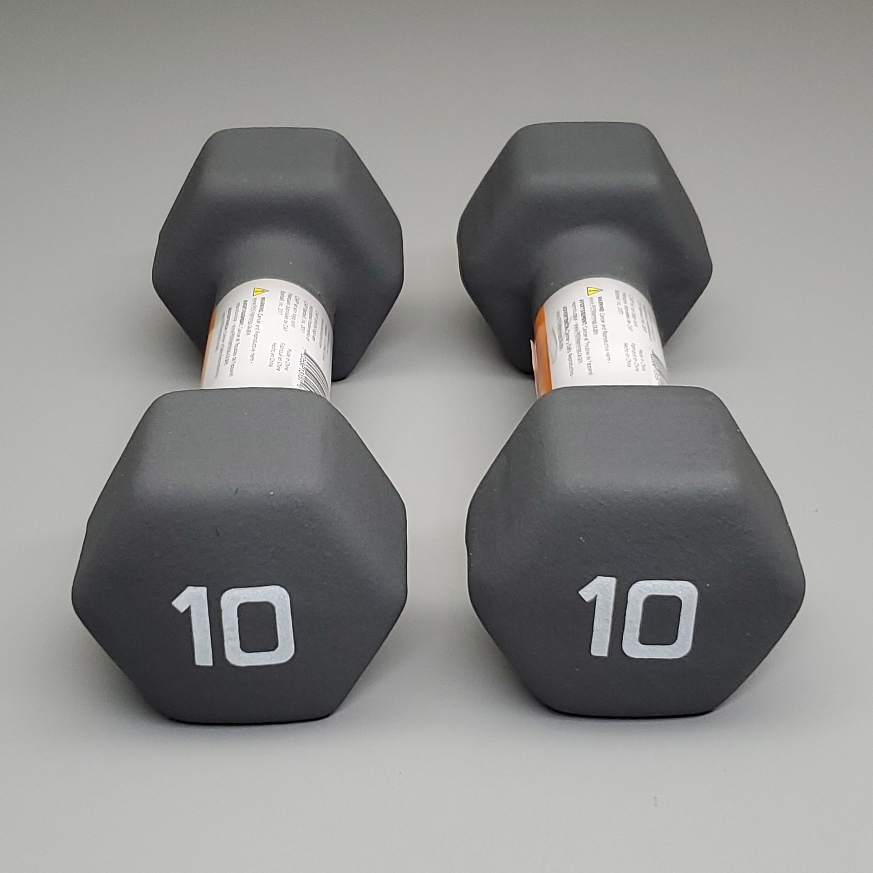CAP (2 PACK) Neoprene Coated Dumbbells 10 lbs Each Grey SDN5
