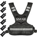 SNUQI Adjustable Weighted Vest with 6 Ironsand Weights Black