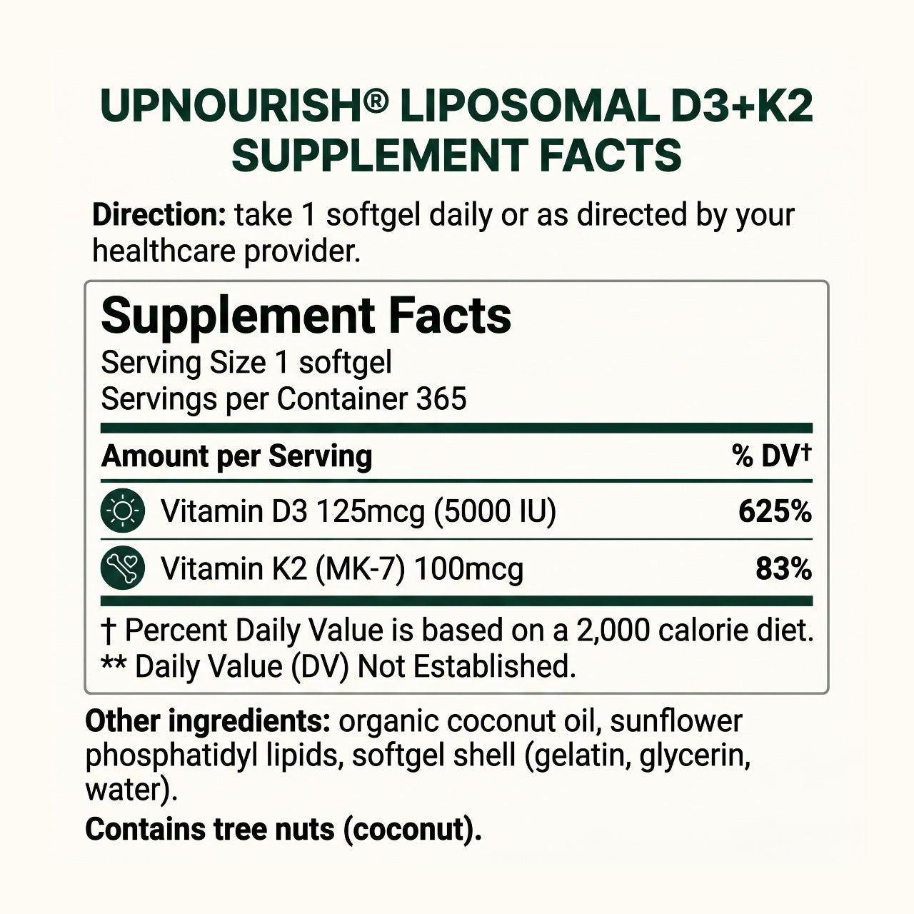 High-Absorption Vitamin D3 + K2