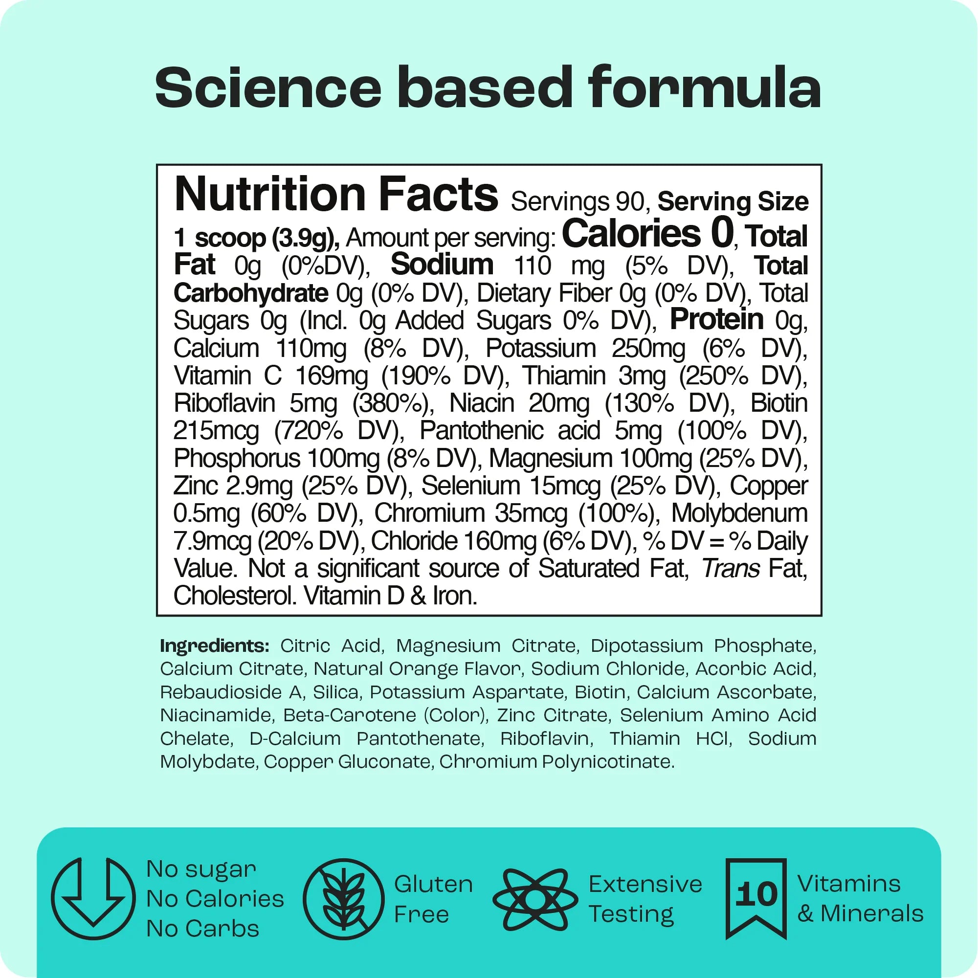 Sugar-Free Electrolyte Recovery Powder