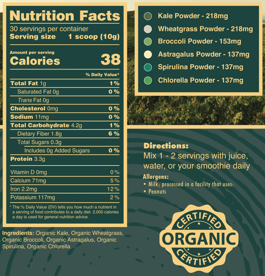 Organic Greens Micronutrient Powder